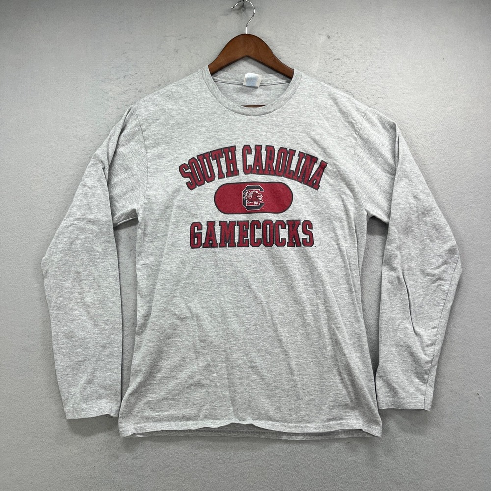 South Carolina Gamecocks T Shirt Mens Medium Gray Long Sleeve Tee College NCAA